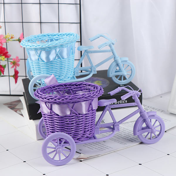 Liten Trehjuling Cykel Blomkorg Vas Förvaring Hemmakontor T White