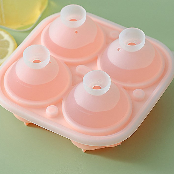 4 Hål 3D Rose Flower Ice Cube Maker Mould Form Orange