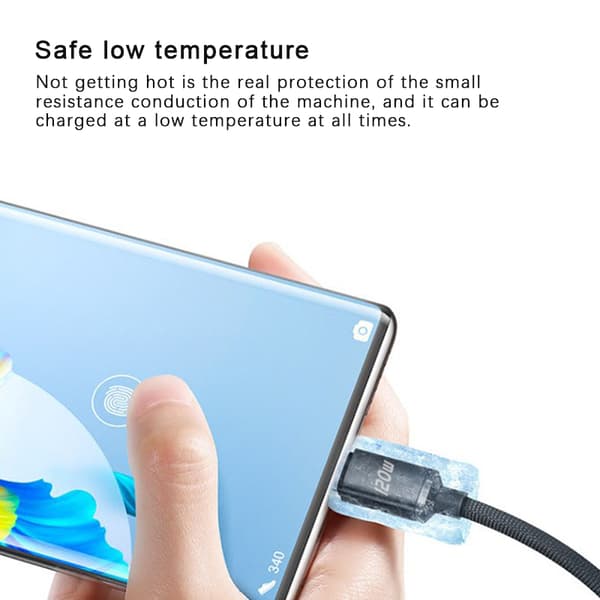 120W USB Typ C-kabel 6A Snabbladdning Typ C-kablar Snabbladdning Blue 1M