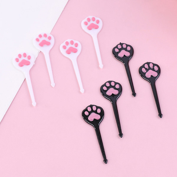 8st/ set Katt köttboll katt tass frukt pinne e kaka dessert gaffel