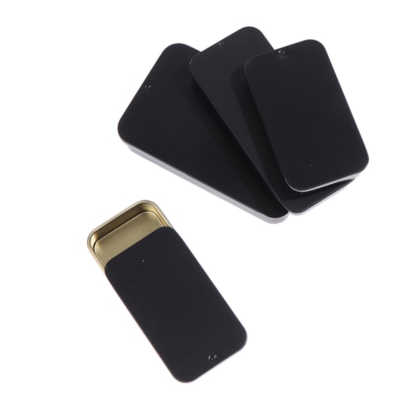 2st plåt liten push-pull box solid balsambox metallförpackning 6（Black 80*34*10mm）