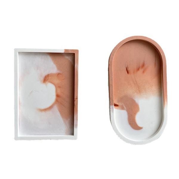 Oval Brickform Form Rektangulär Oval Förvaringsbricka Gyps Rectangle