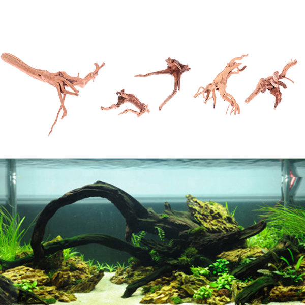 Naturlig trädstam nedsänkt trä för fisktank Aquarium landskap 1(10-15CM)