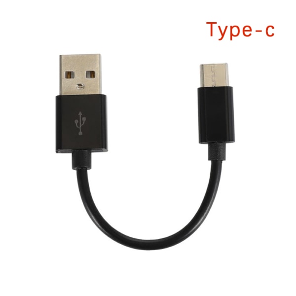Typ C Micro USB -kabel 10cm Kort Snabbladdning För Telefon USB D Black type-c