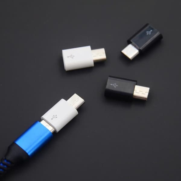 1st Typ C hona till mikro USB hane-omvandlare för Android Black