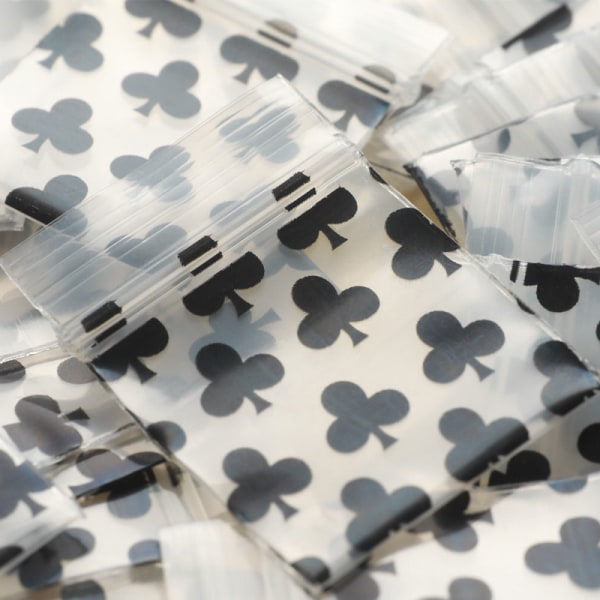 100st Mini Ziplock Väskor Små förpackningspåsar Ziplock Pill Pack C