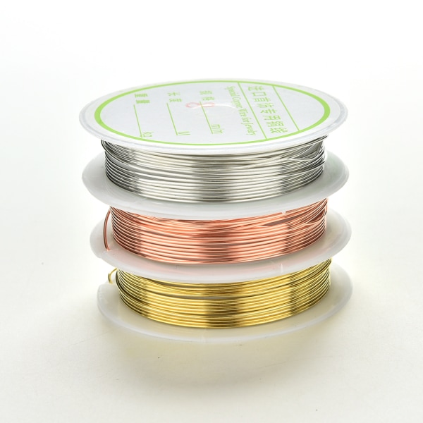 0,3/0,4/0,6/0,8 mm pläterade koppartråd pärlor Smycken gör DIY C Gold 3