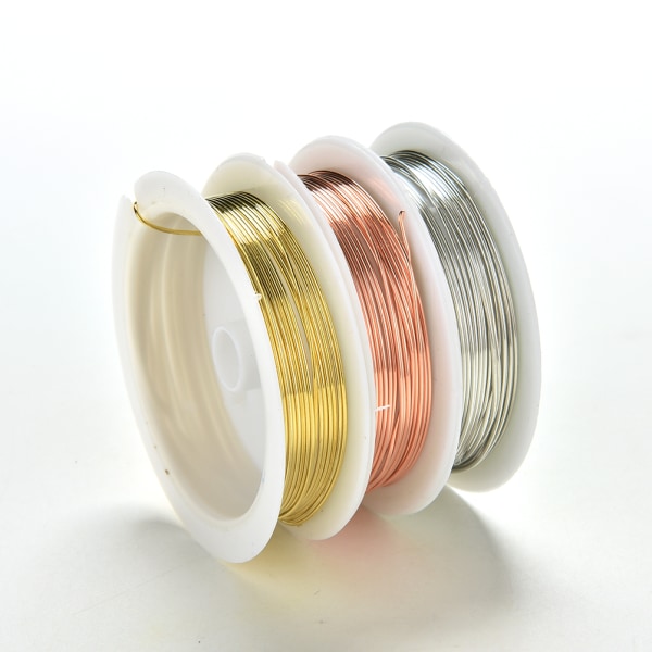 0,3/0,4/0,6/0,8 mm pläterade koppartråd pärlor Smycken gör DIY C Gold 3