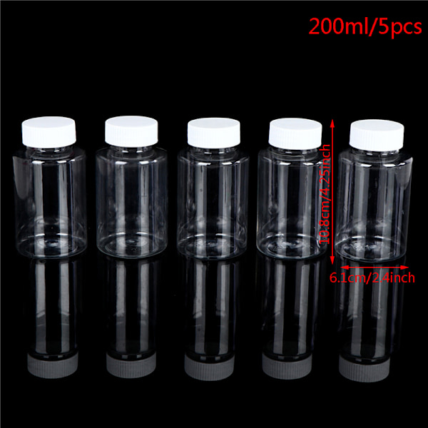 15 ml/20 ml/30 ml/100 ml PET-plast klara tomma förseglingsflaskor fasta 200