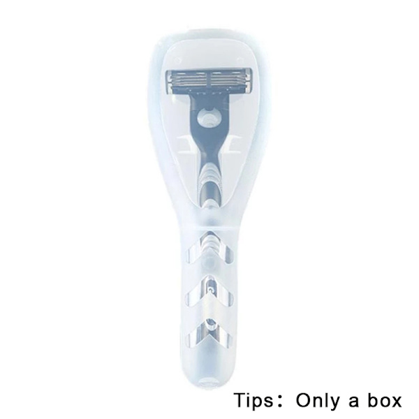 Rakapparat förvaringslåda för män Transparent plasthållare Razor Case White