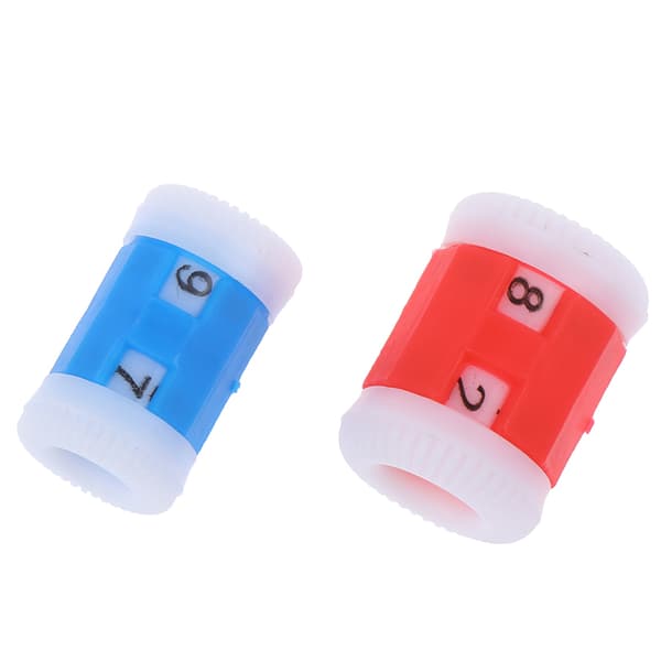 2Röd +2Blå Plaststickning s Rad Counter Lines Antal Calcula