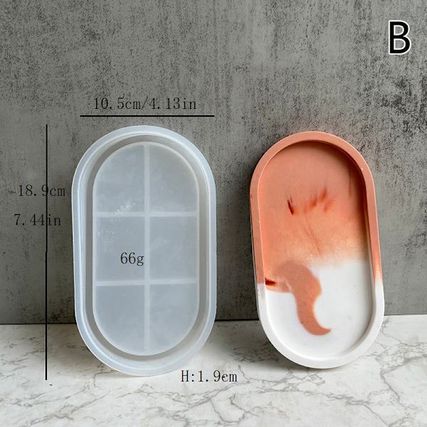 Oval Brickform Form Rektangulär Oval Förvaringsbricka Gyps Rectangle
