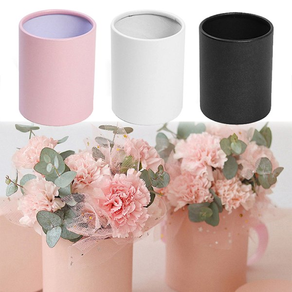 Mini Flower Box Rund Rose Bukett Hink Boxes Bröllopsfest T B