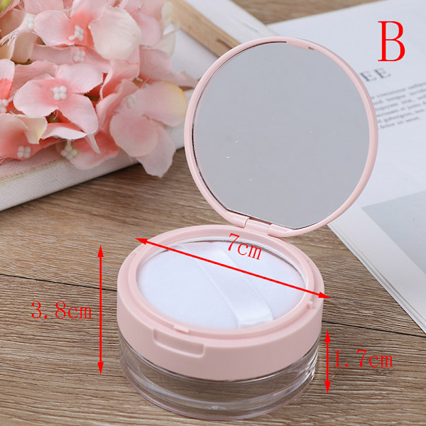 7 Stil Tom kosmetisk Sifter Lös Burk Container Puff Box Mirr D