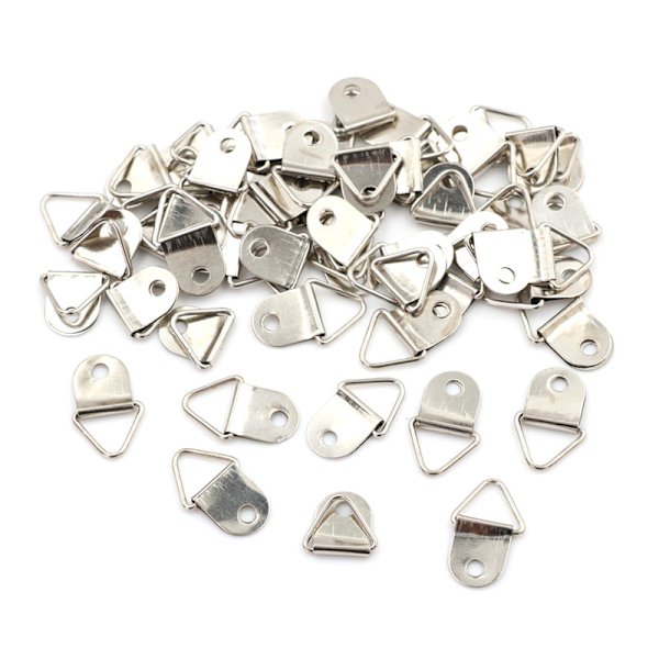 50st Silver Triangel Spegelhängare Rem D-Ring Hängande bild