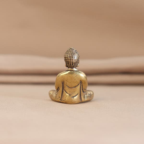 Mini Solid Copper Sakyamuni Buddha Staty Ornament Miniature Fi