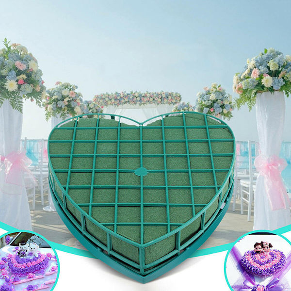 Hjärtform Foam Sucker För Färska Blommor Dekor Rekvisita Fest Ons 30cm
