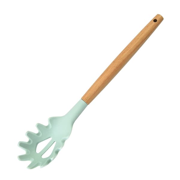 1 st Endelad silikonsked Spaghetti Pasta Server Gaffel Nudel Light green