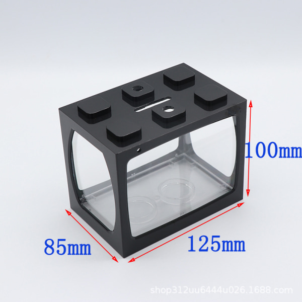Desktop Aquarium Fish Tank med lätt batterityp Liten tank A White