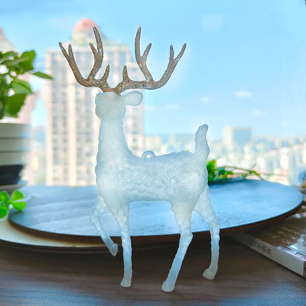 Crystal Deer Christmas Forest Älg White Flash Gold Dessert Tabell White