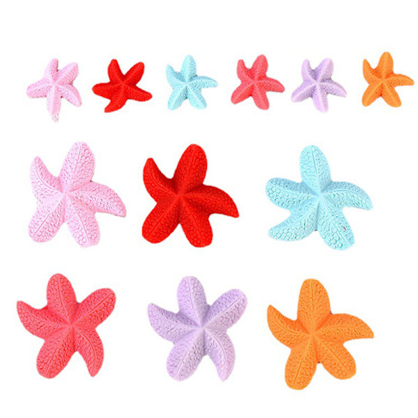 Mini färgglad femuddig sjöstjärna Sea Star Resin Fish Tank St 11