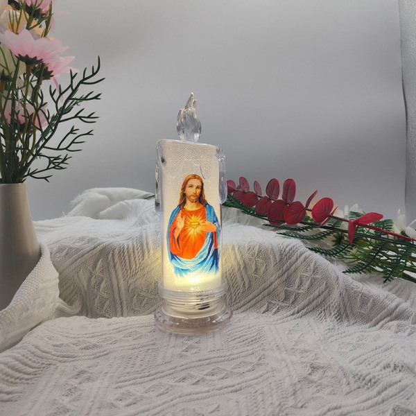 Jesus Virgin Christ Ljuslampa Romantisk värmeljus Elektronisk F B