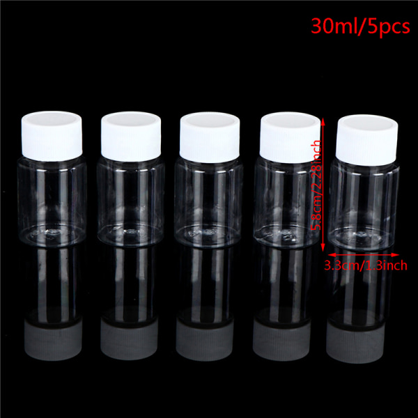 15 ml/20 ml/30 ml/100 ml PET-plast klara tomma förseglingsflaskor fasta 30