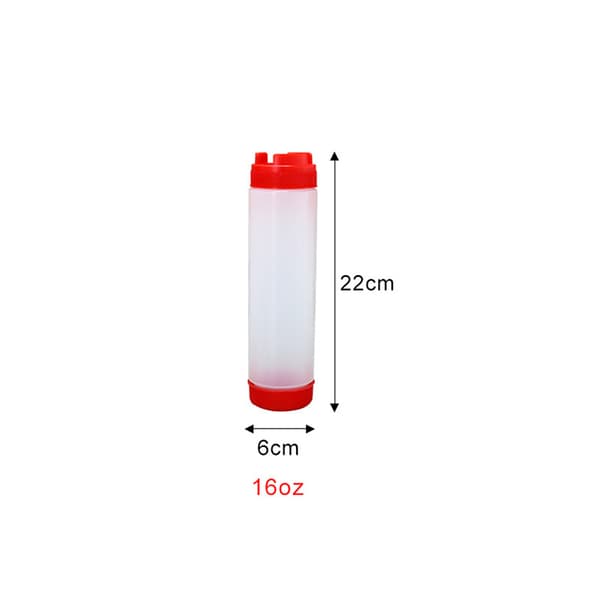 Plastsåsflaskor Dubbla huvudflaskor Tomatdispenser Stor Red 24oz720ML