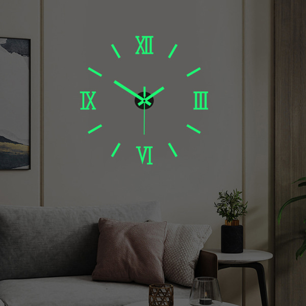 3D självlysande väggklocka Ramlös akryl DIY digital klocka vägg Luminous clock