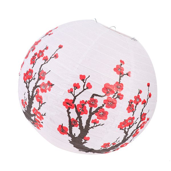35 cm Plum Blossom Runt Papper Lykta Lampskärm Oriental Styl 30*30cm