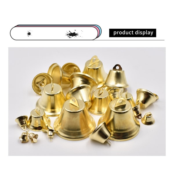 10-50 mm guldpläterade klockor ornament trumpet mini Jingle Bells C 50mm