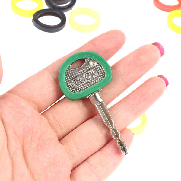 50st ihåliga multi gummiknappar Lås Cap Topper Keyr Blue