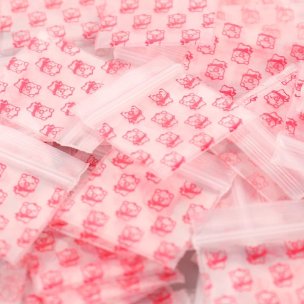 100st Mini Ziplock-påsar Liten plastpåse med blixtlåsförpackning Transparent