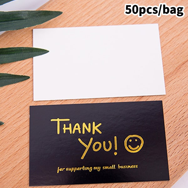 50PCS Svart Tack för din beställning Visitkort Presentaffär