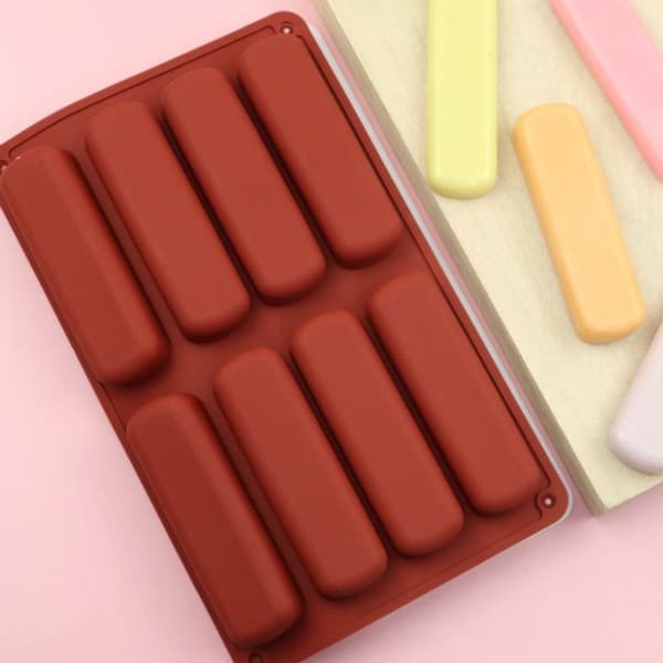 8 Hål Long Strip Finger Biscuit Form 8 Hål Ugn Ca Red
