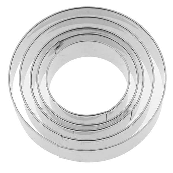 5 Set Round Circle Rostfritt stål Cookie ter Biscuit DIY Bakin
