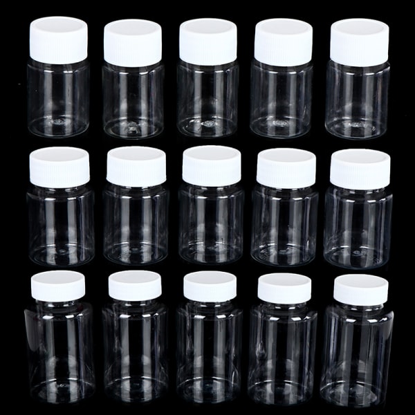 15 ml/20 ml/30 ml/100 ml PET-plast klara tomma förseglingsflaskor fasta 100