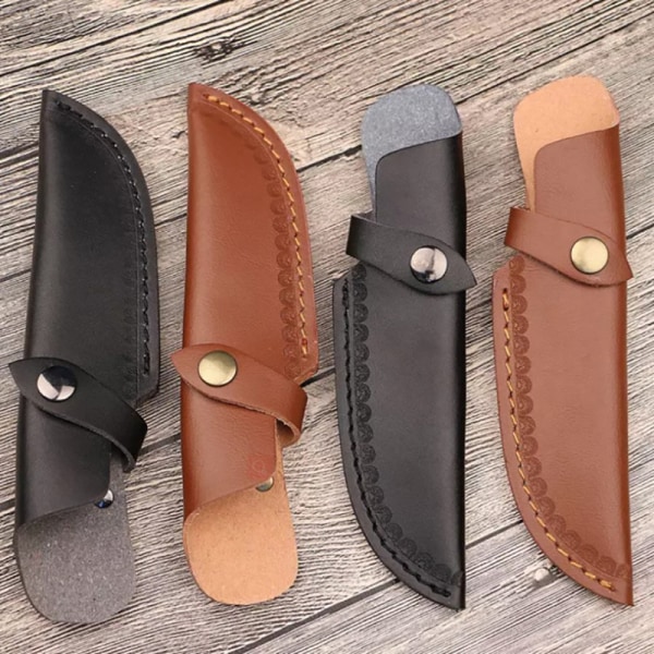 22 cm Slida Läder Slida Med Midjebältes Spänne Cover Läder Black