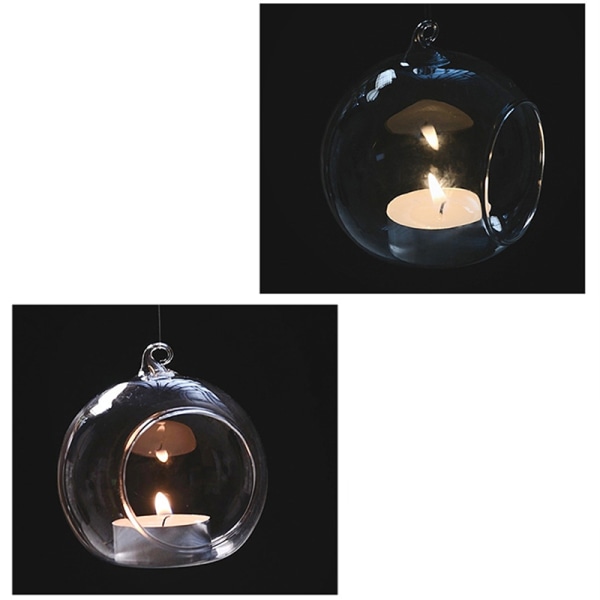Rund bubbla hängande klart glas Terrarium Air Tea Light Candl 8厘米直径