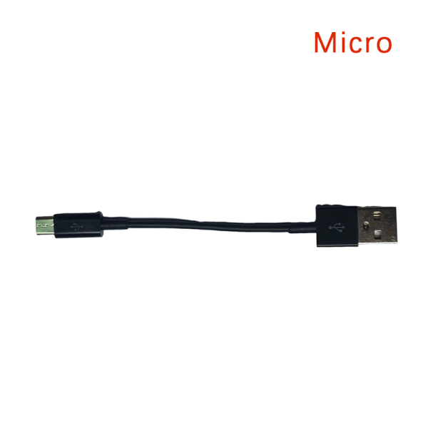 Typ C Micro USB -kabel 10cm Kort Snabbladdning För Telefon USB D Black micro