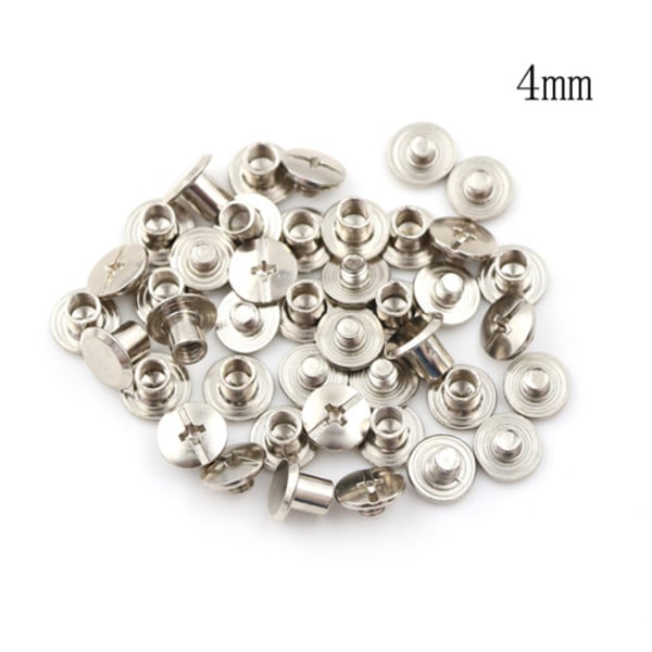 20ST Ny Nickelbindande Chicago Screws Nail Nitar Album Craft 4mm