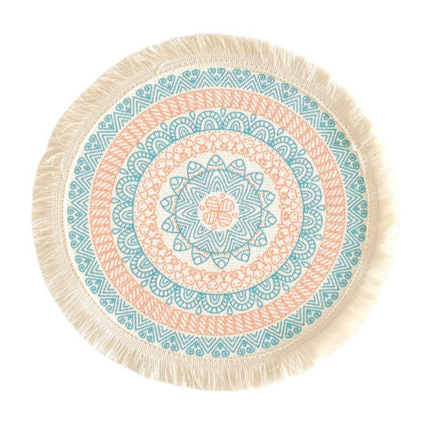 Ins Style enkla handvävda bordstabletter underlägg i jute Retro bomull 01