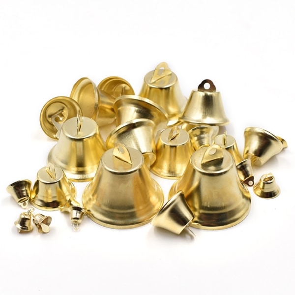 10-50 mm guldpläterade klockor ornament trumpet mini Jingle Bells C 10mm