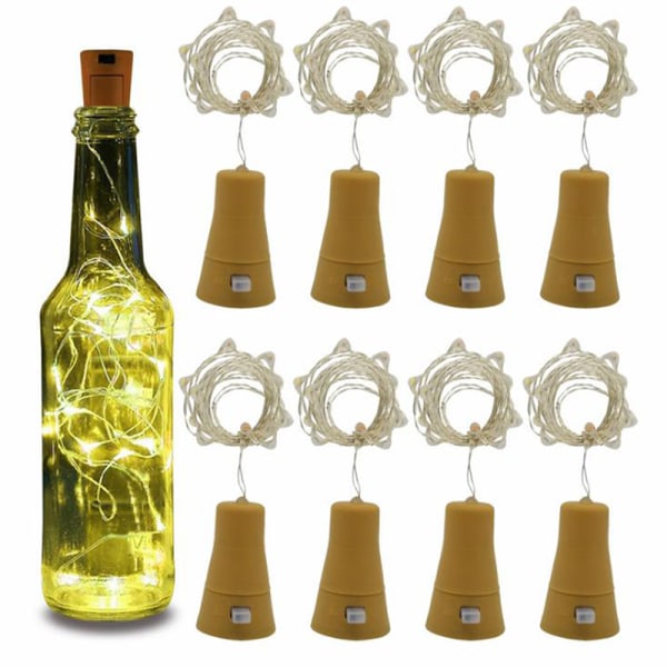 Solenergi Vinflaska Lampor LED Strings Koppartråd Hem Pa Multicolor-2M-20LED