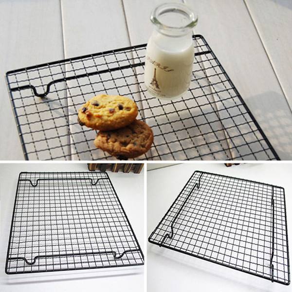 1 st Non-stick Kaka Kylställ Net Cookies Bröd Torkställ Black