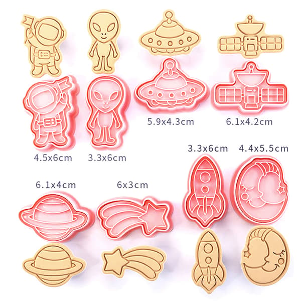 8 st/ set Space Astronaut Biscuit Form 3D Cartoon Cookie Form Bi