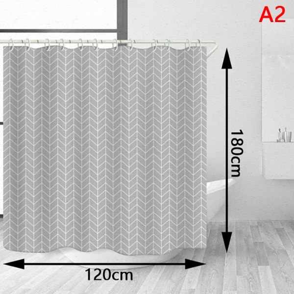 Form badrumstillbehör Extra lång PEVA geometriskt mönster S A2