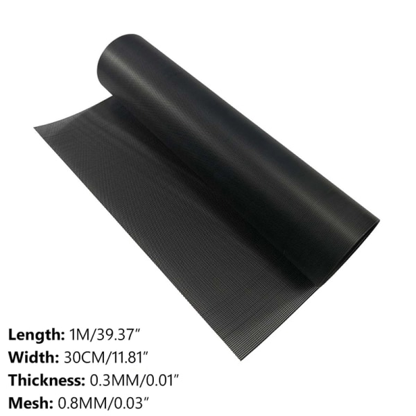 100CM Mesh DIY PVC PC- case Fläktkylare Dammfilternät Black