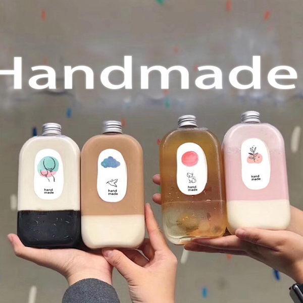 400 ml Dryckesflaska Fyrkantig Drinkflaska Mjölk Te Juice Kall