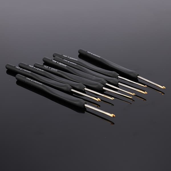 8 st/ set Black Knitting s Virknålar för stickad DIY Craft Loom